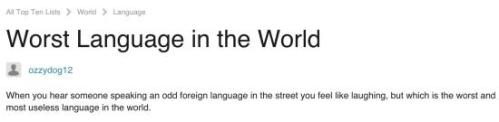 世界十大难听语言有哪些 世界上最糟糕的语言排名